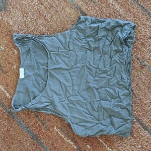 John Galt Olive Green Sleeveless Crop Tank Top